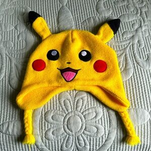 Pokemon 2017 Pikachu Knitted Beanie Hat With Ears Youth Size